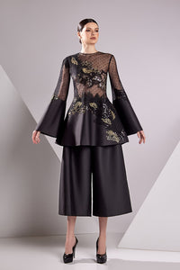 HerTrove-Point d'esprit tulle dress with embroidery