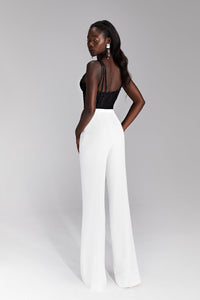 HerTrove-Crepe suit with lace bodysuit