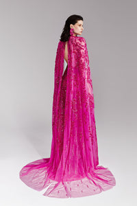 HerTrove-Fully beaded gown with cape