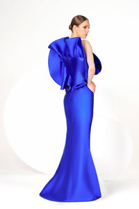 HerTrove-Mermaid cady dress with symmetrical ruffles