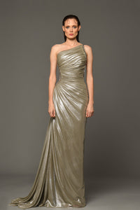 Low back silk draped gown - HerTrove